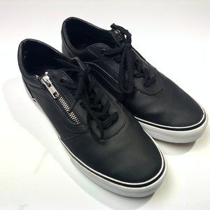 VANS black shoes zipper/lace up